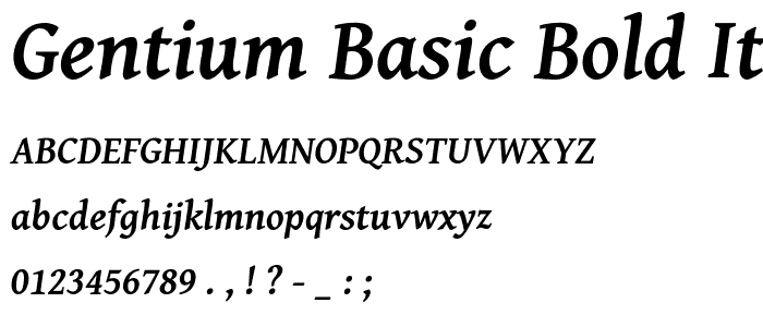 Gentium Basic Bold Italic police
